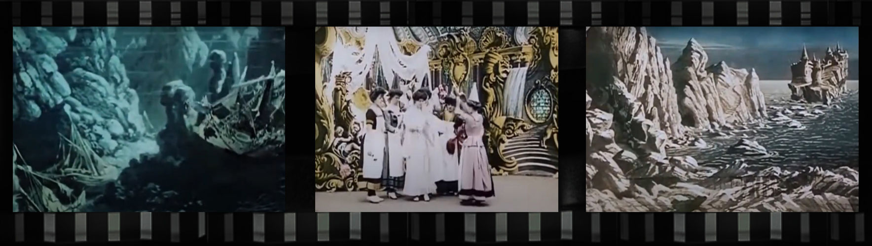 Три кадра из фильма 'Королевство фей' (1903)