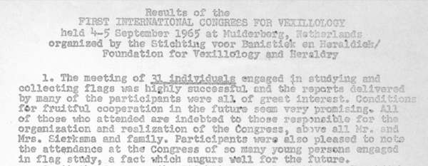 Фрагмент отчёта о первом Конгрессе по вексиллологии