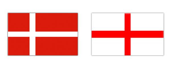 Флаг Дании а Англии
