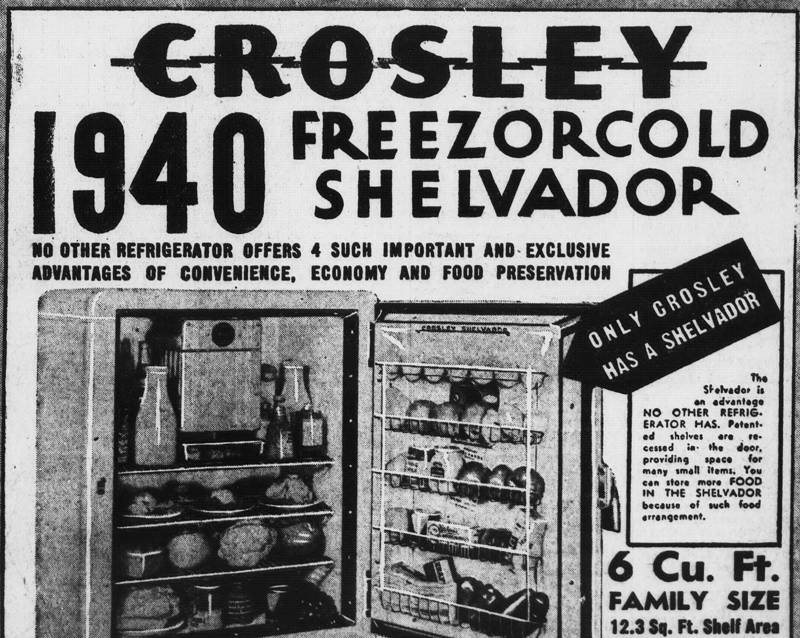 Advertisement for refrigerators